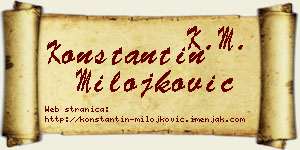 Konstantin Milojković vizit kartica